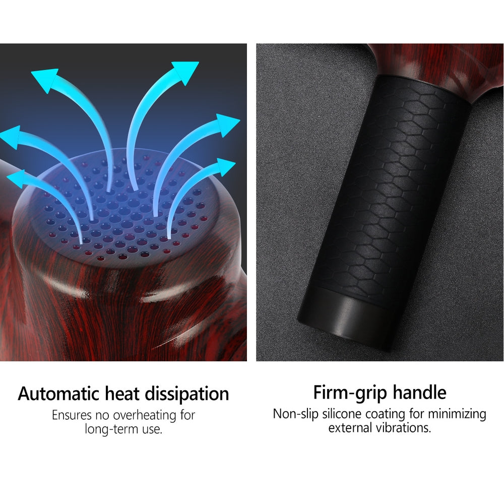 Finex Massage Gun 6 Heads LCD Percussion Vibration Muscle Therapy Deep Tissue - Sunyee