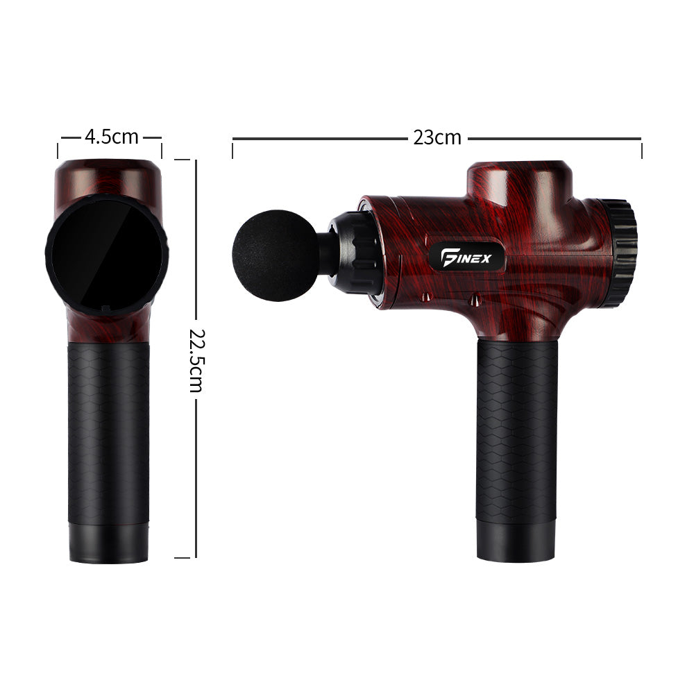 Finex Massage Gun 6 Heads LCD Percussion Vibration Muscle Therapy Deep Tissue - Sunyee