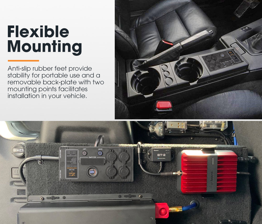 San Hima 12V/24V Mini Power Box Portable Control Hub QC 3.0 Ports W/ Led Light - Sunyee