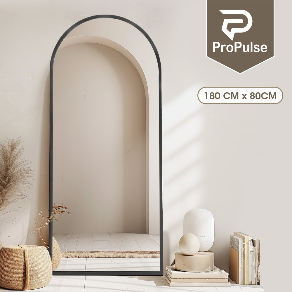 ProPulse Black Full Length Mirror Floor Standing or Wall Mount Makeup Home Decor - Sunyee