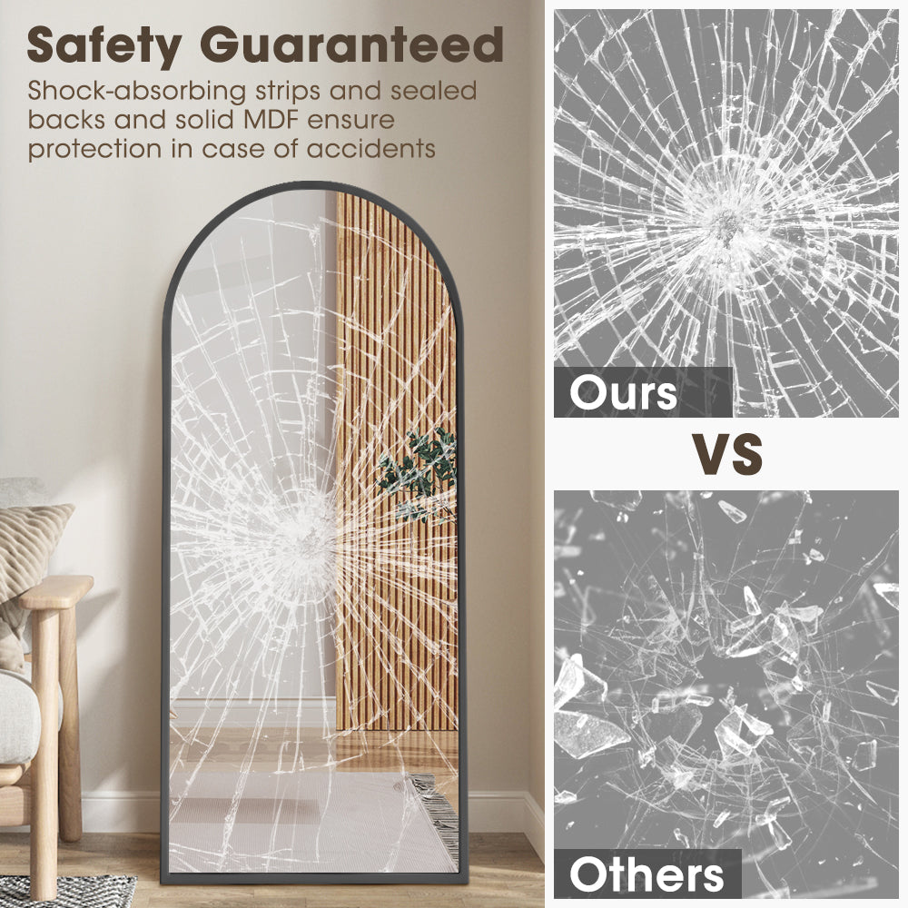 ProPulse Black Full Length Mirror Floor Standing or Wall Mount Makeup Home Decor - Sunyee