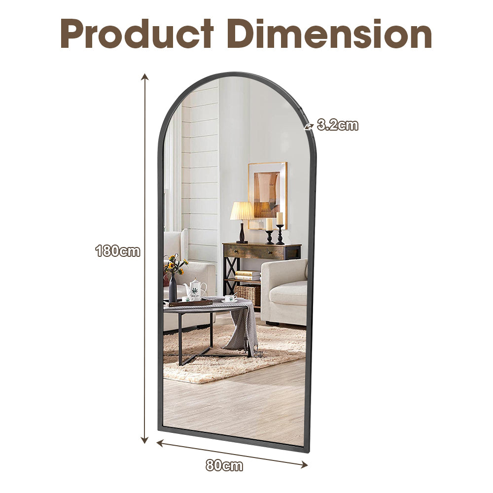 ProPulse Black Full Length Mirror Floor Standing or Wall Mount Makeup Home Decor - Sunyee