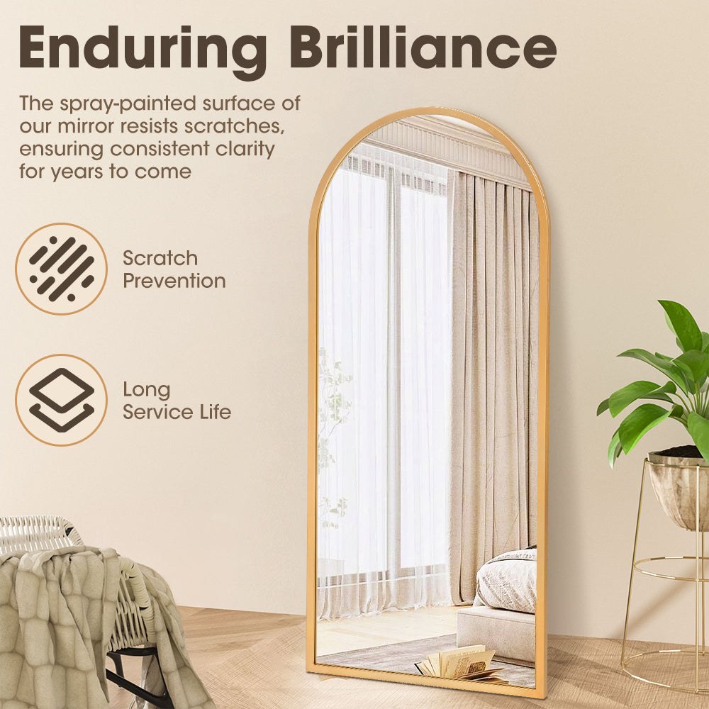 ProPulse Gold Full Length Mirror Floor Standing or Wall Mount Makeup Home Decor - Sunyee