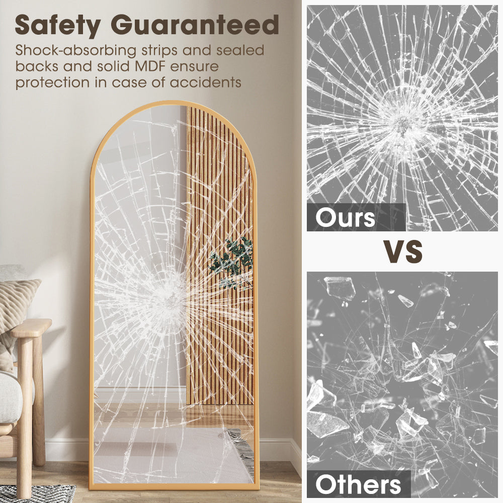 ProPulse Gold Full Length Mirror Floor Standing or Wall Mount Makeup Home Decor - Sunyee