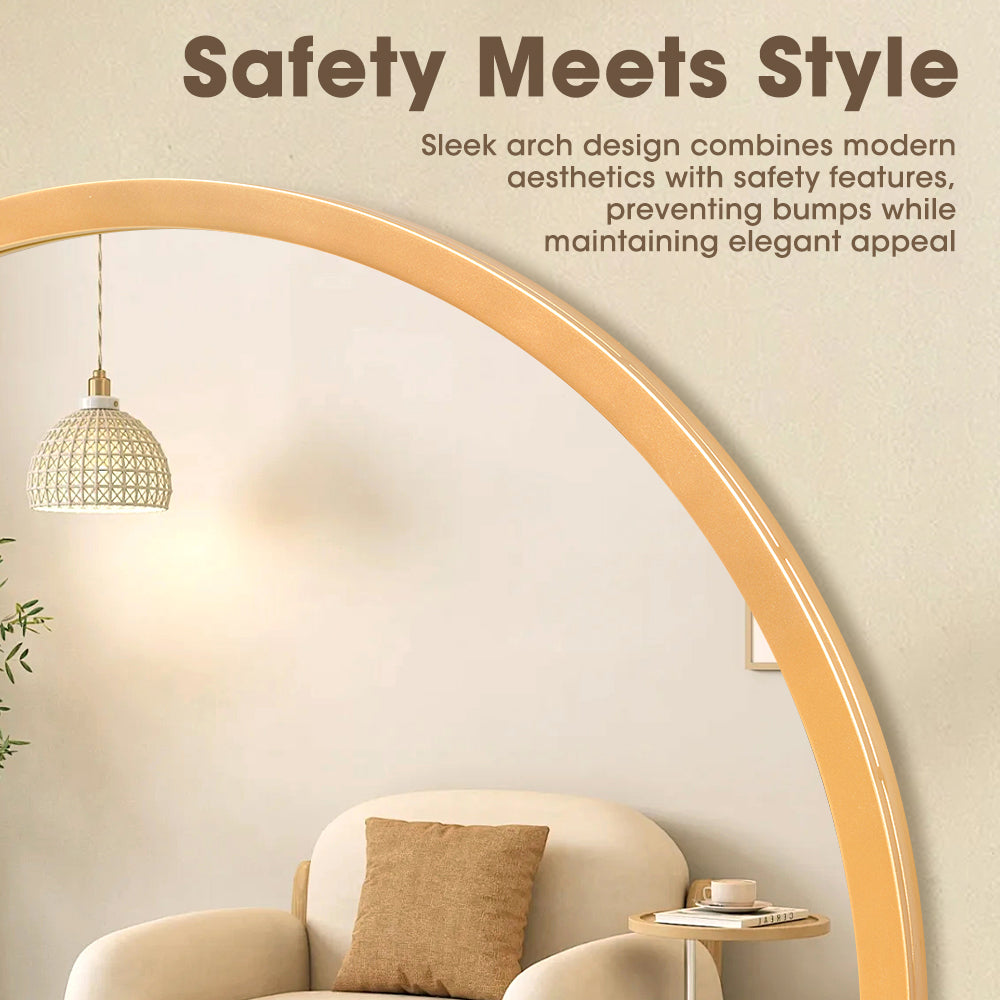 ProPulse Gold Full Length Mirror Floor Standing or Wall Mount Makeup Home Decor - Sunyee