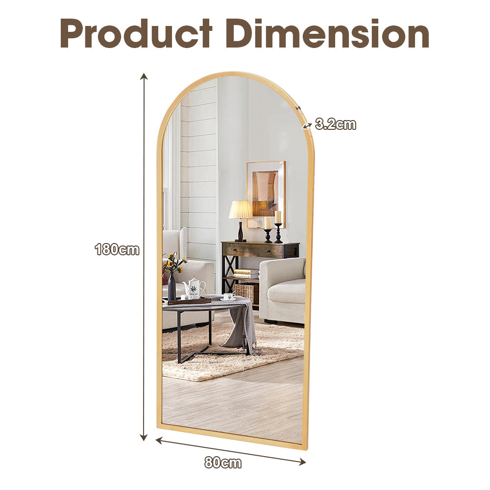 ProPulse Gold Full Length Mirror Floor Standing or Wall Mount Makeup Home Decor - Sunyee
