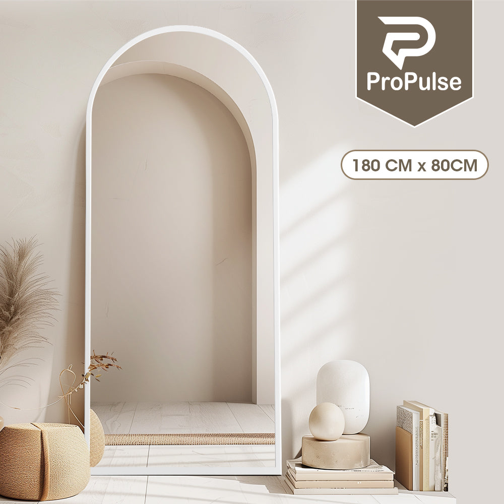 ProPulse White Full Length Mirror Floor Standing or Wall Mount Makeup Home Decor - Sunyee