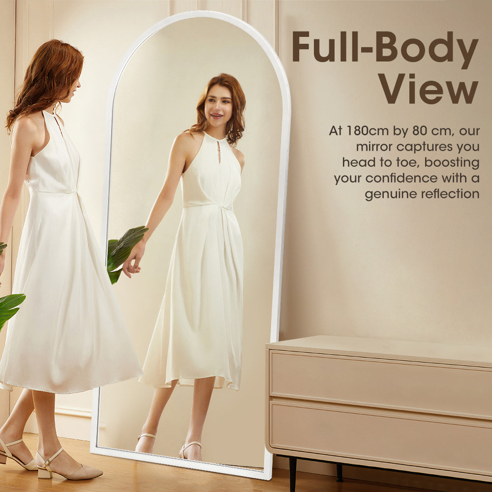 ProPulse White Full Length Mirror Floor Standing or Wall Mount Makeup Home Decor - Sunyee