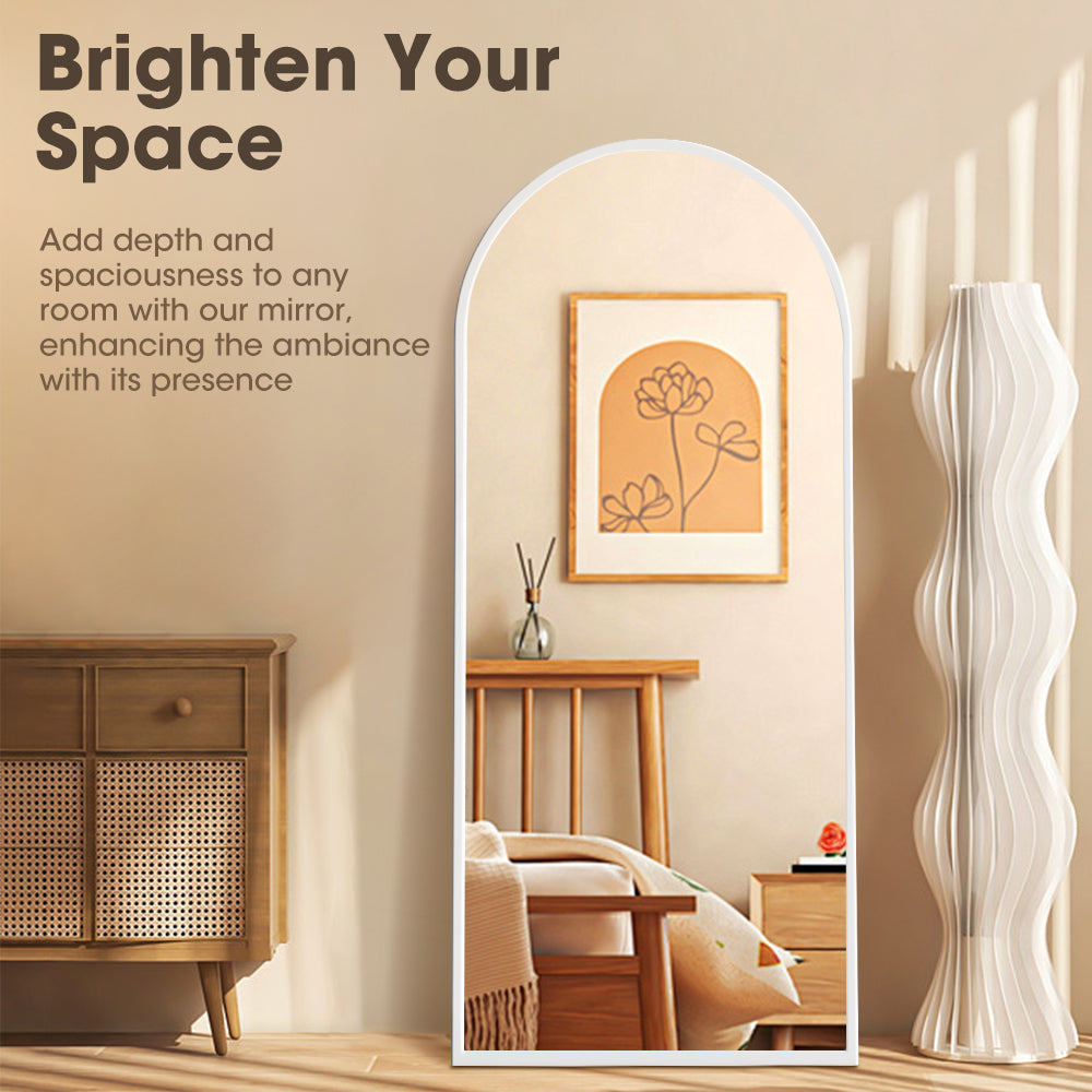 ProPulse White Full Length Mirror Floor Standing or Wall Mount Makeup Home Decor - Sunyee