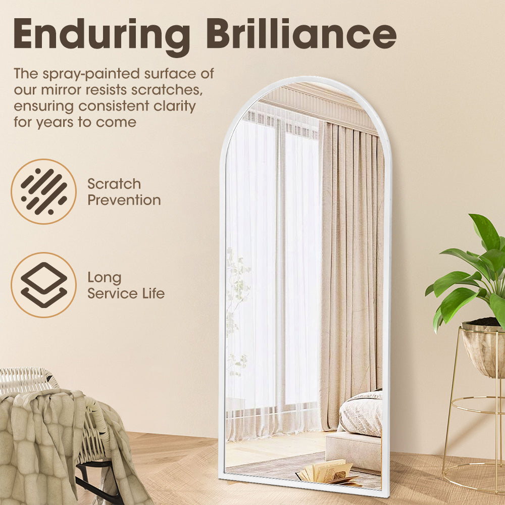 ProPulse White Full Length Mirror Floor Standing or Wall Mount Makeup Home Decor - Sunyee