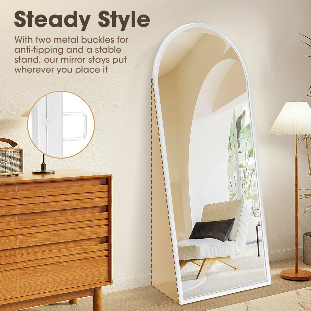 ProPulse White Full Length Mirror Floor Standing or Wall Mount Makeup Home Decor - Sunyee