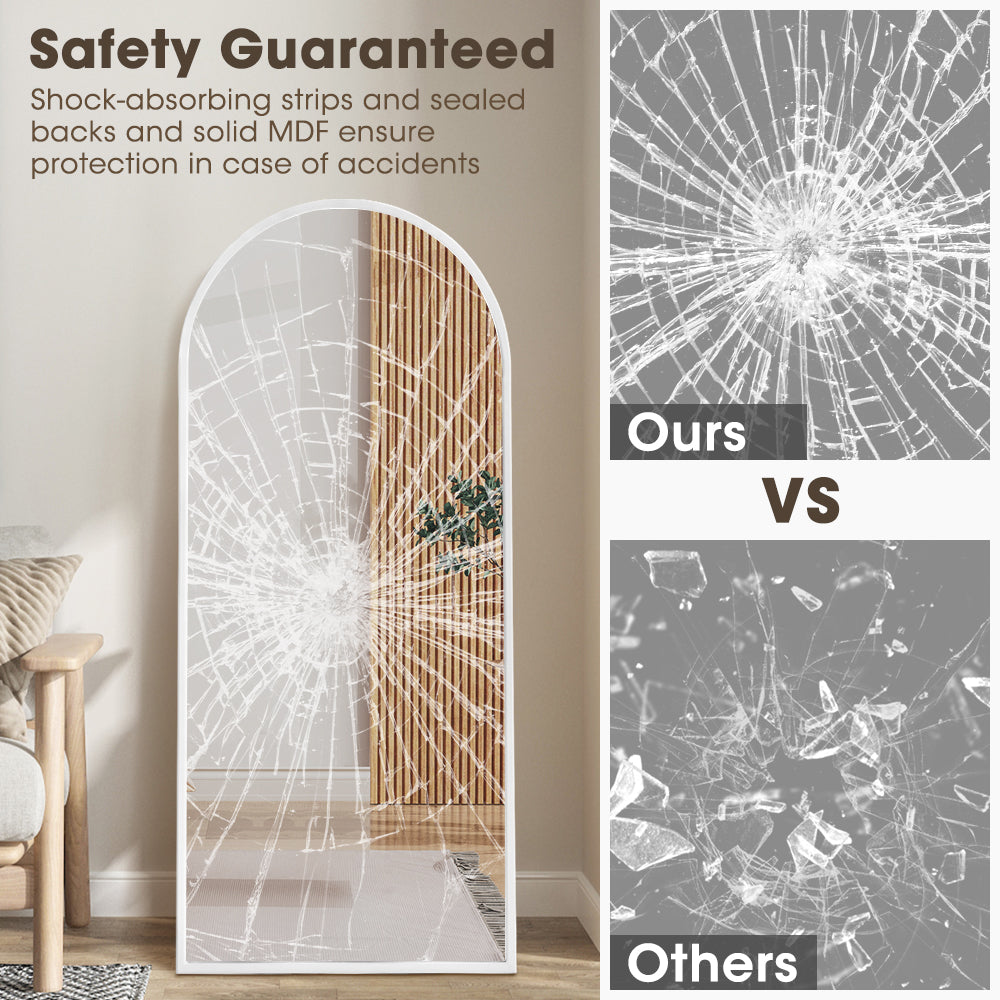 ProPulse White Full Length Mirror Floor Standing or Wall Mount Makeup Home Decor - Sunyee