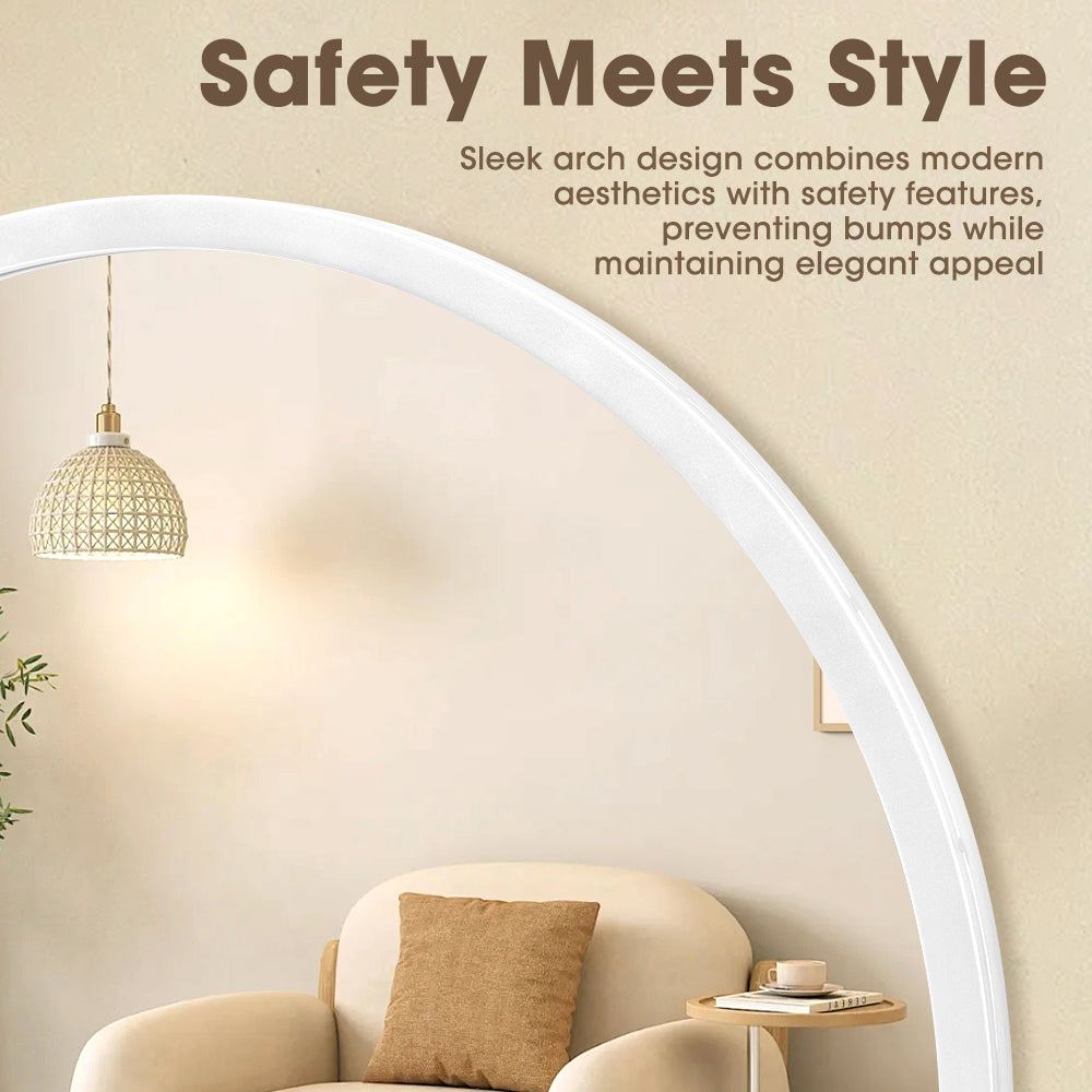 ProPulse White Full Length Mirror Floor Standing or Wall Mount Makeup Home Decor - Sunyee