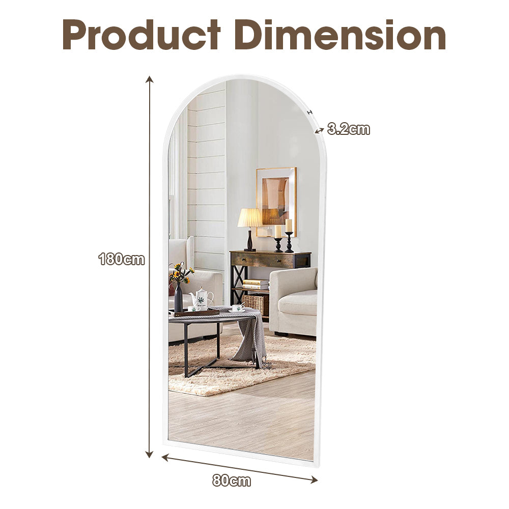 ProPulse White Full Length Mirror Floor Standing or Wall Mount Makeup Home Decor - Sunyee