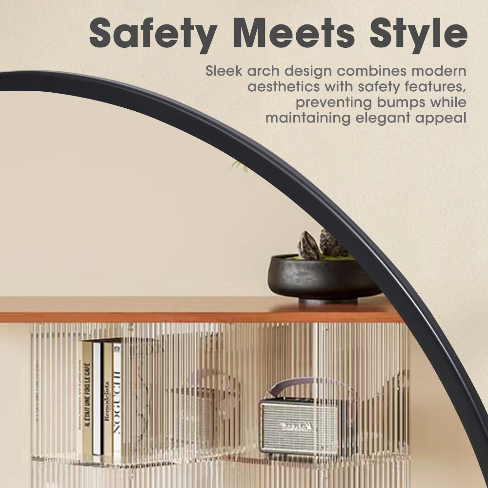 ProPulse Round Wall Mirror 50cm Bathroom Makeup Mirrors Home Decor Metal Frame - Sunyee