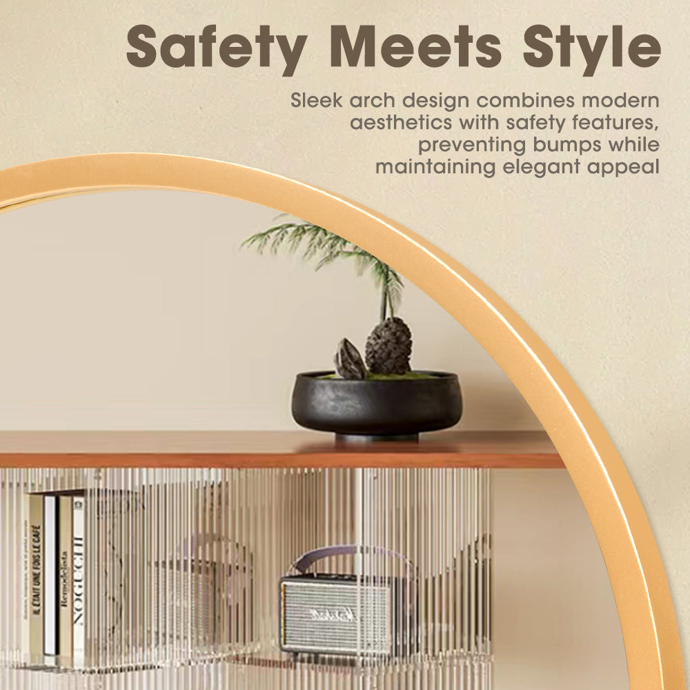 ProPulse Oval Wall Mirror Bathroom Makeup Mirrors Home Decor Metal Frame Gold - Sunyee