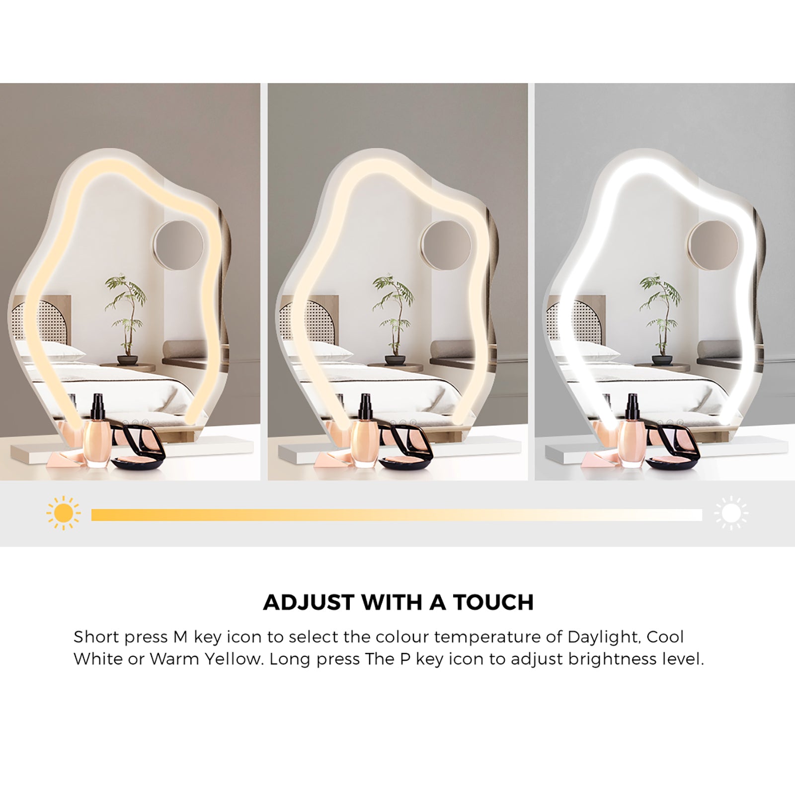 Oikiture Bluetooth Hollywood Makeup Mirror LED Light 45x58cm Vanity Mirrors - Sunyee