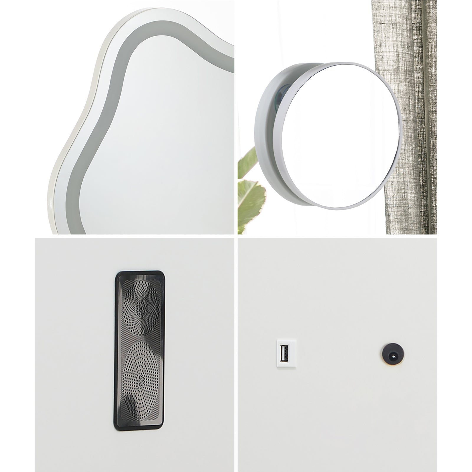 Oikiture Bluetooth Hollywood Makeup Mirror LED Light 45x58cm Vanity Mirrors - Sunyee