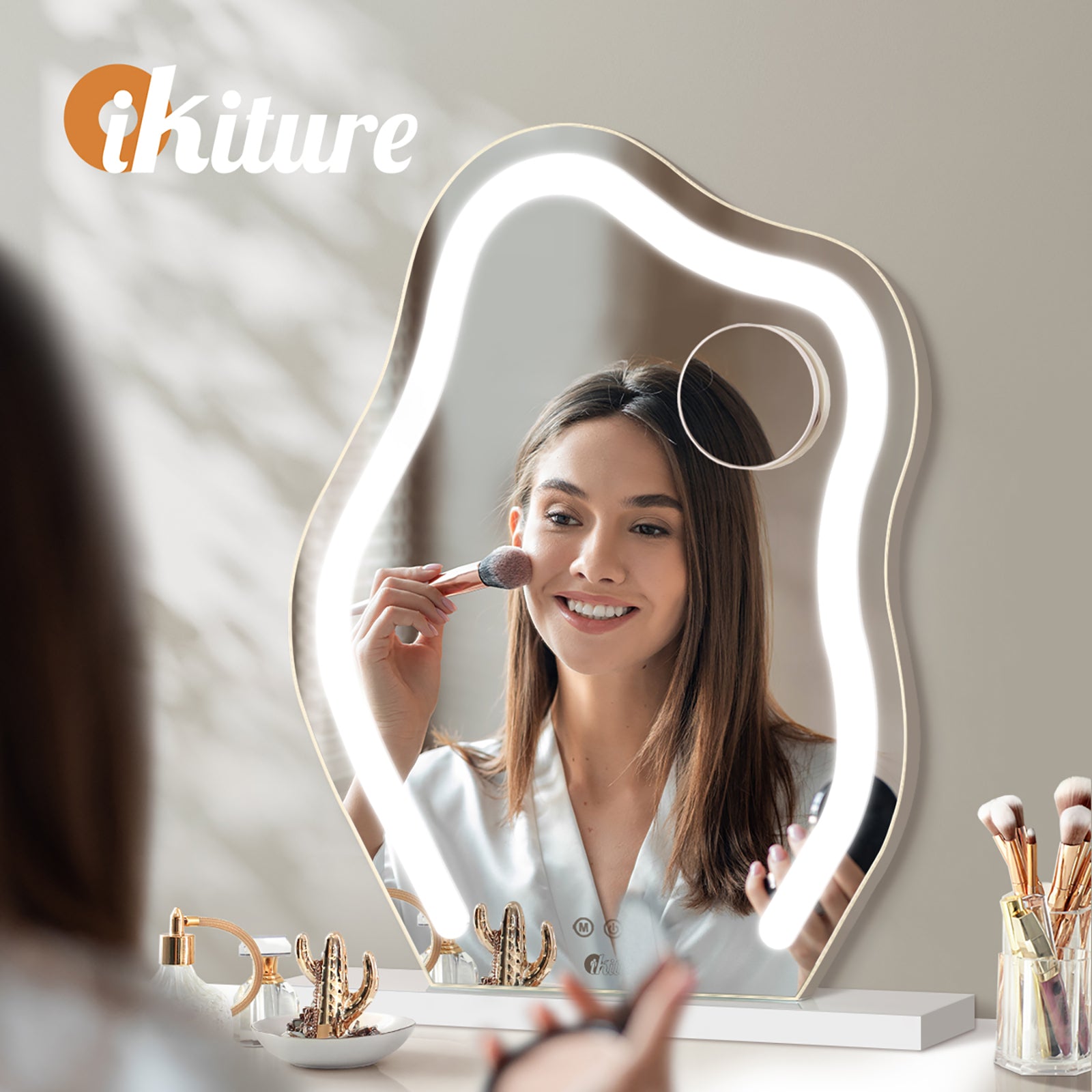 Oikiture Bluetooth Hollywood Makeup Mirror LED Light 45x58cm Vanity Mirrors - Sunyee
