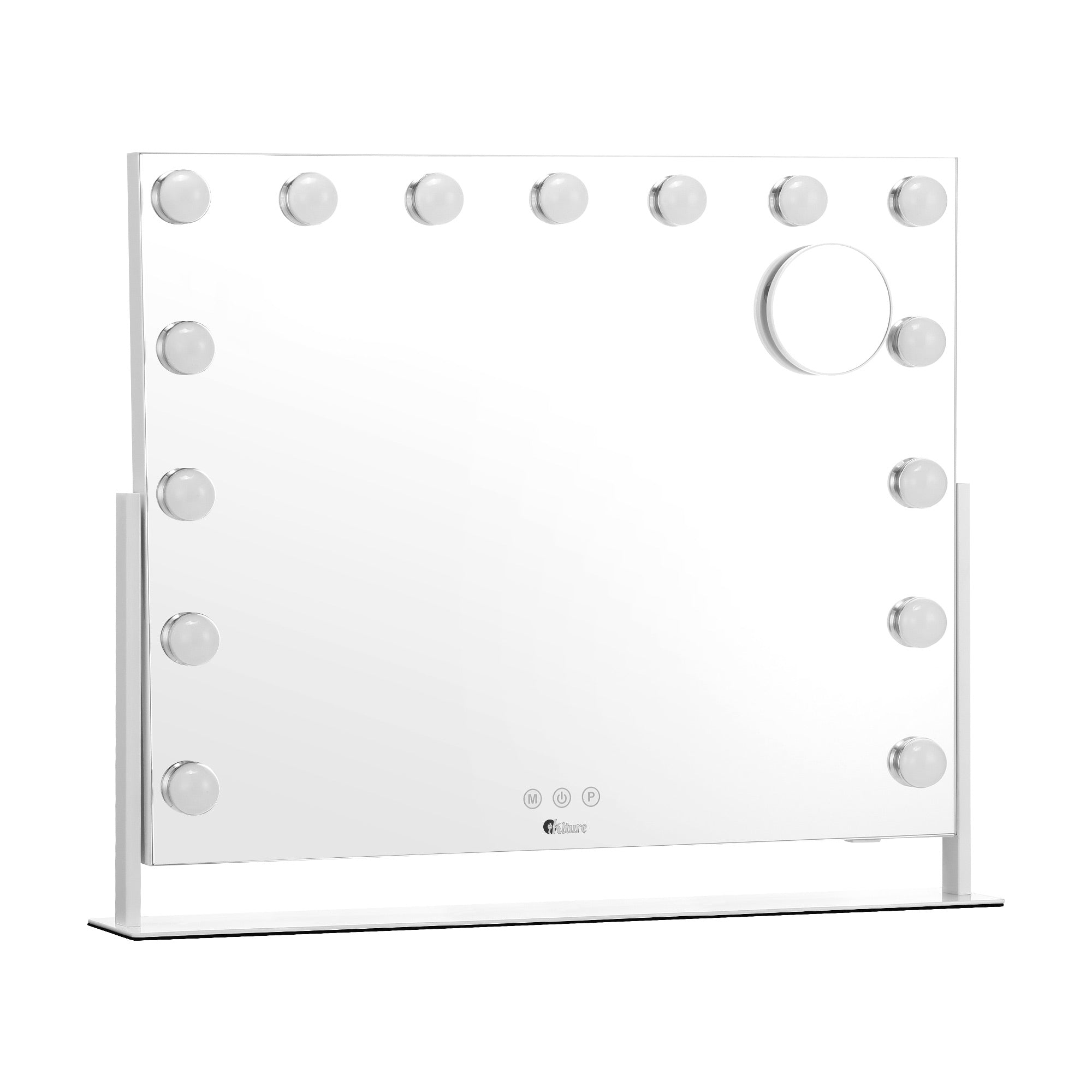 Oikiture Hollywood Makeup Mirrors LED Lights Bluetooth Rotation Vanity 58x46cm - Sunyee