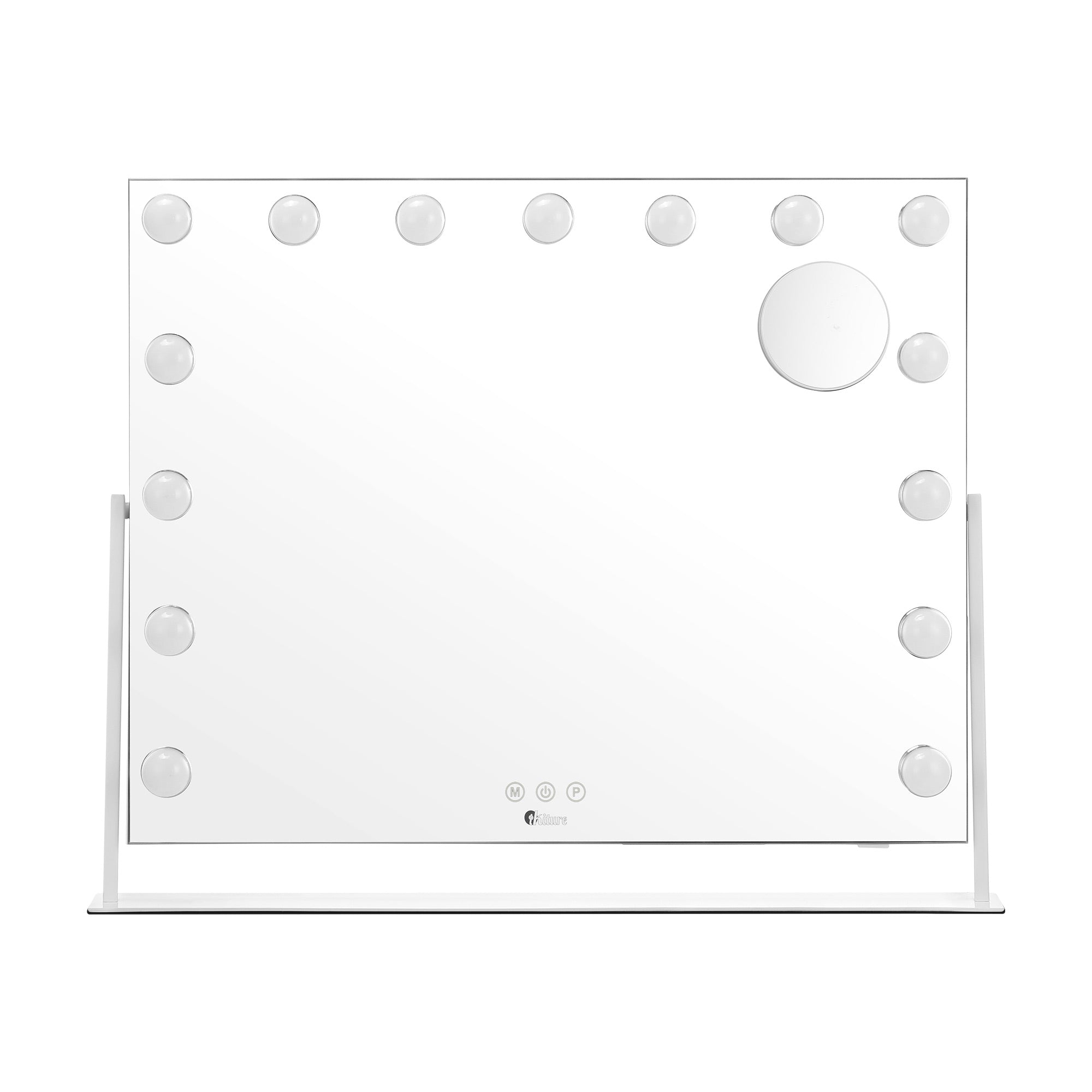 Oikiture Hollywood Makeup Mirrors LED Lights Bluetooth Rotation Vanity 58x46cm - Sunyee