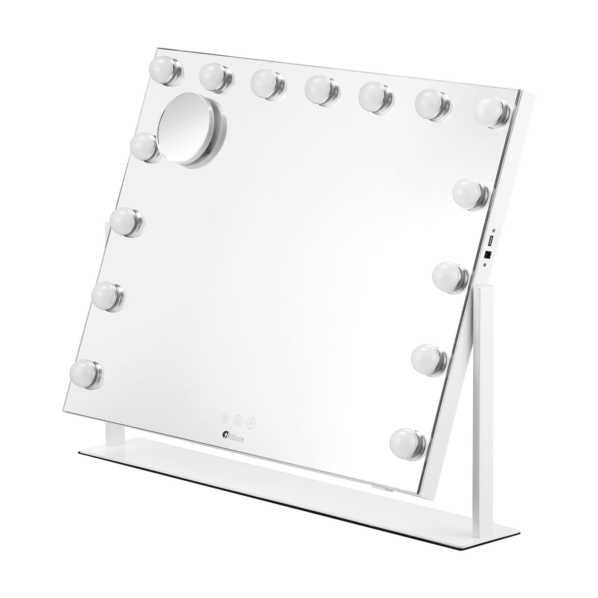 Oikiture Hollywood Makeup Mirrors LED Lights Bluetooth Rotation Vanity 58x46cm - Sunyee