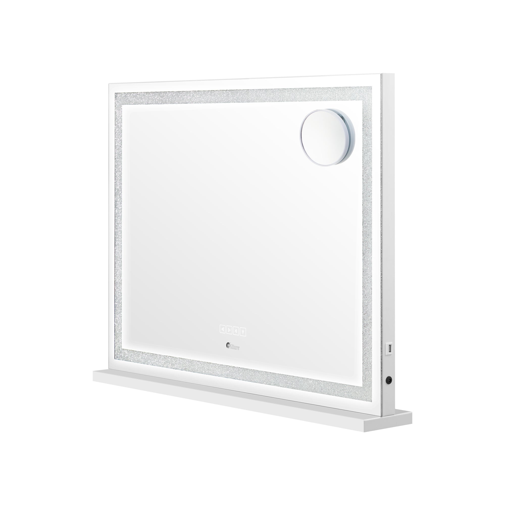 Oikiture Bluetooth Hollywood LED Makeup Mirror 58x49cm Crystal Vanity Mirrors - Sunyee