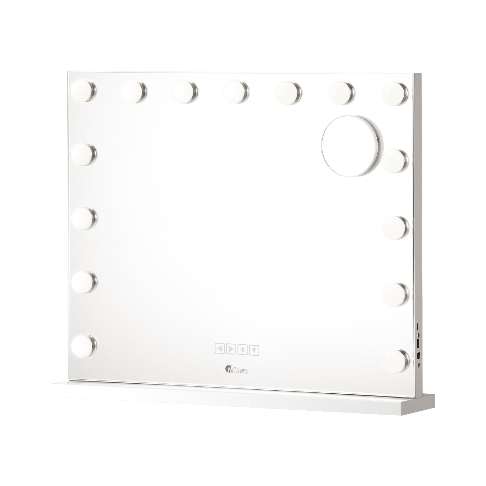 Oikiture Hollywood Mirrors Makeup Magnifying Mirror Bluetooth with LED Lights - Sunyee
