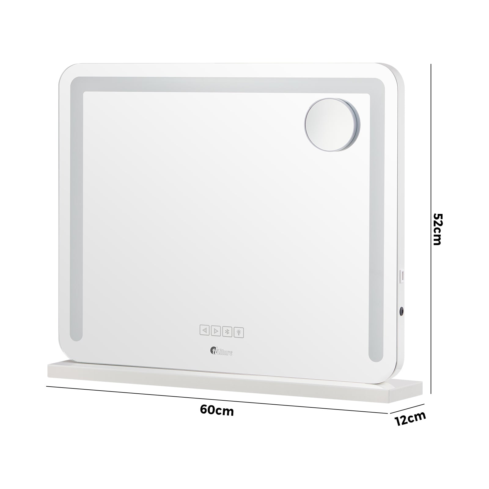 Oikiture Bluetooth Hollywood LED Makeup Mirror 60x52cm Vanity Wall Mirrors - Sunyee