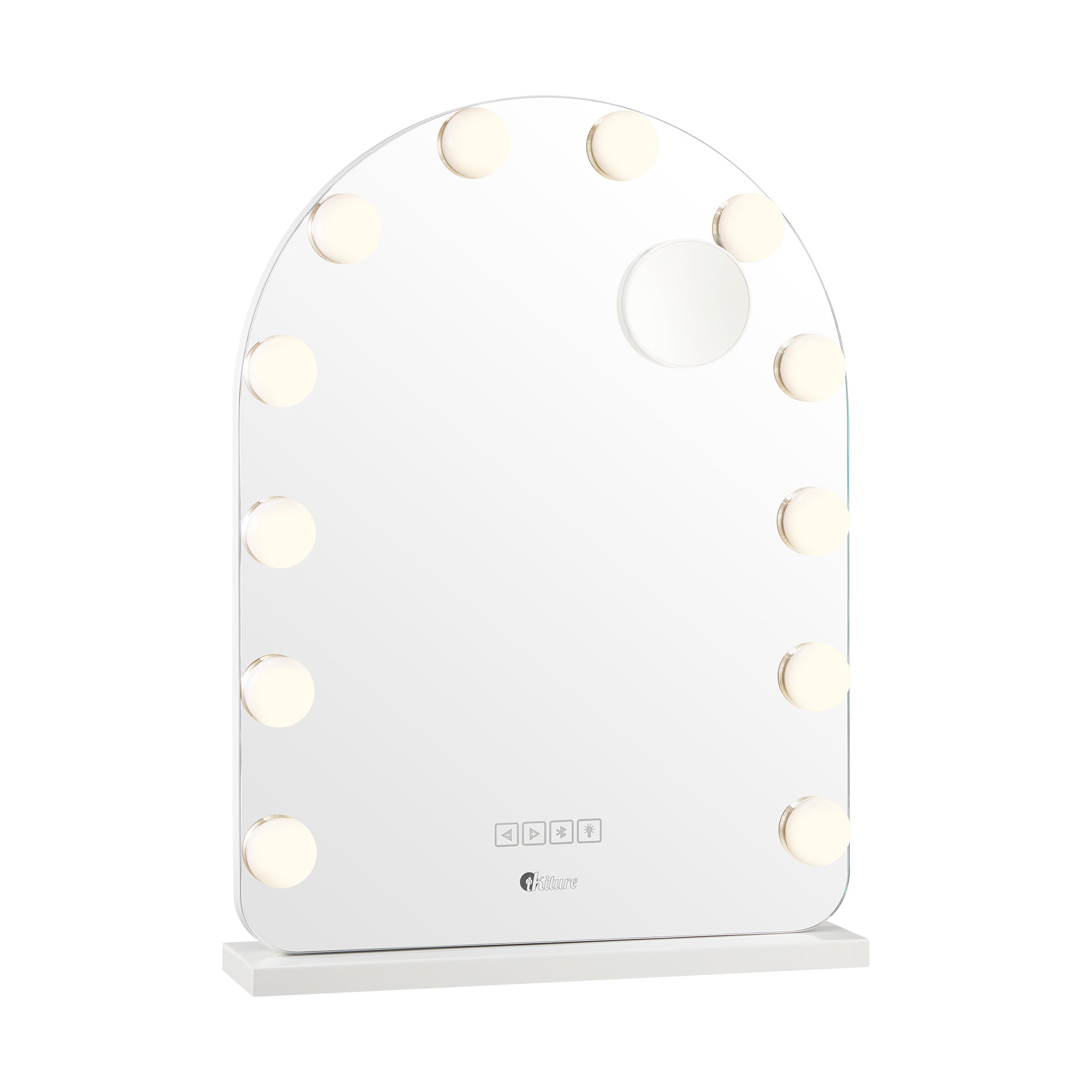 Oikiture LED Arched Makeup Mirror Bluetooth Hollywood 61x43cm Vanity Wall Mirror - Sunyee