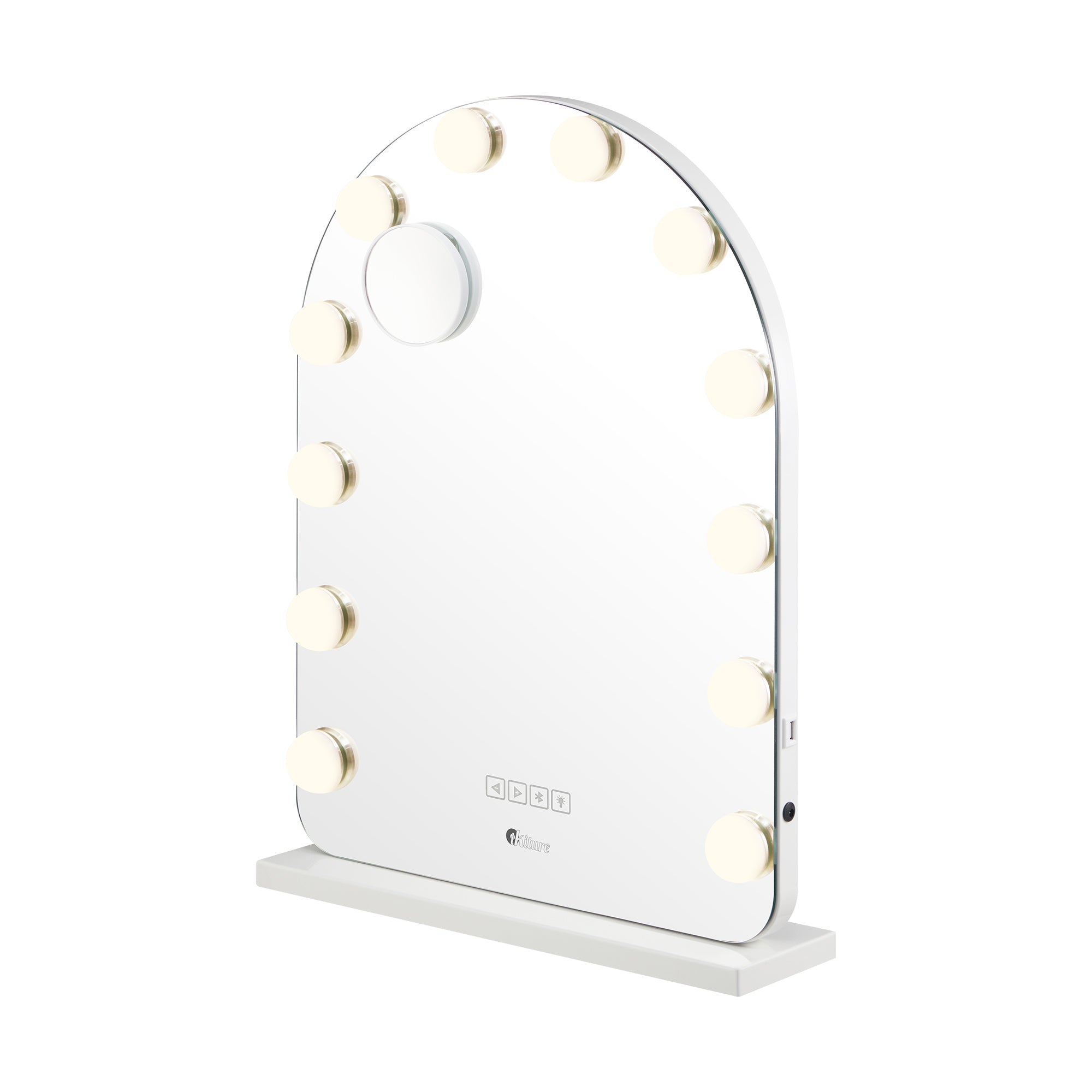 Oikiture LED Arched Makeup Mirror Bluetooth Hollywood 61x43cm Vanity Wall Mirror - Sunyee