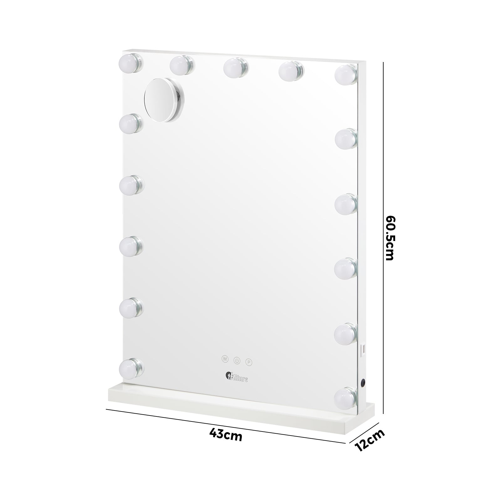 Oikiture LED Makeup Mirror Bluetooth Hollywood 61x43cm Vanity Wall Mirrors - Sunyee