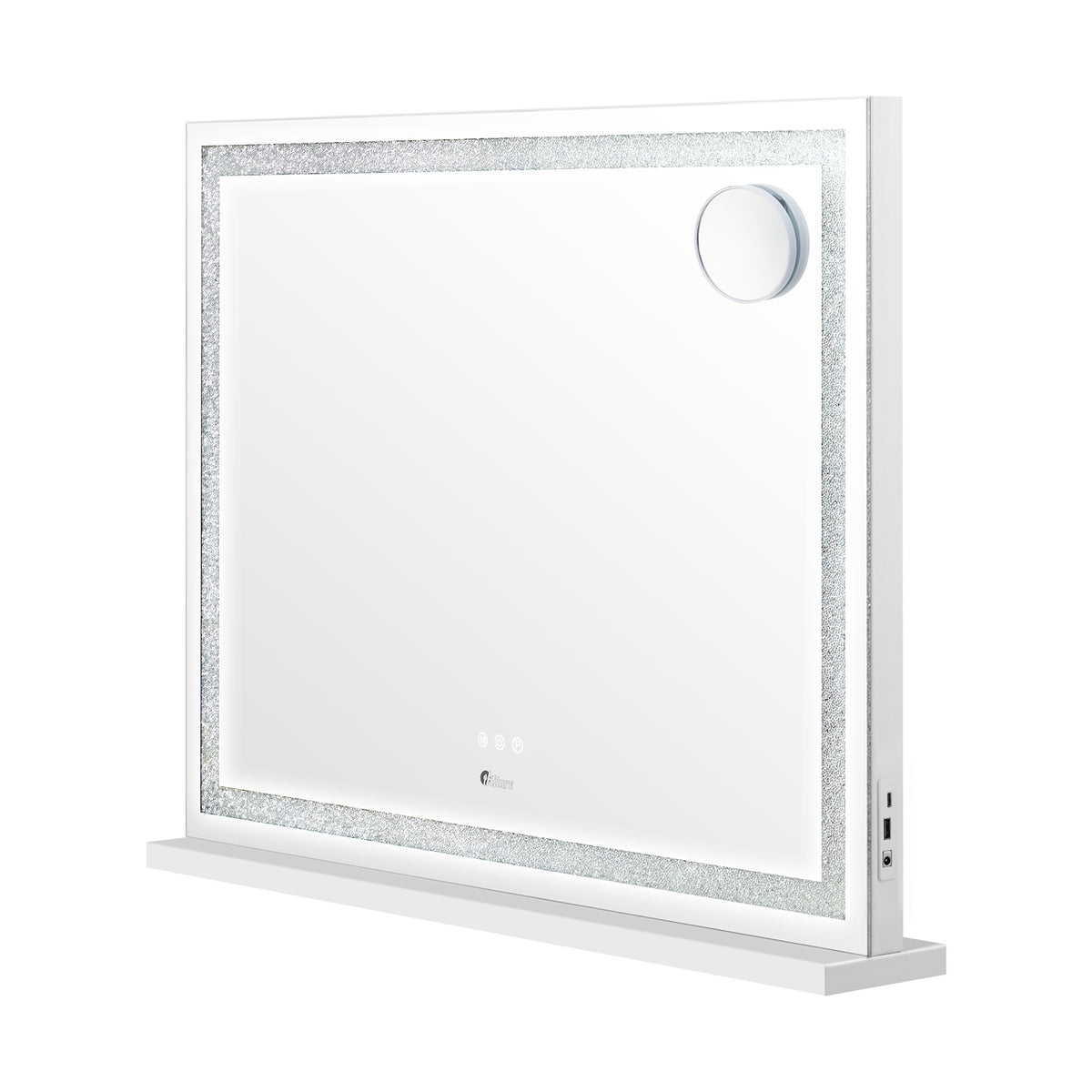 Oikiture LED Makeup Mirror Hollywood Vanity 80x62cm Touch Control Tabletop Wall