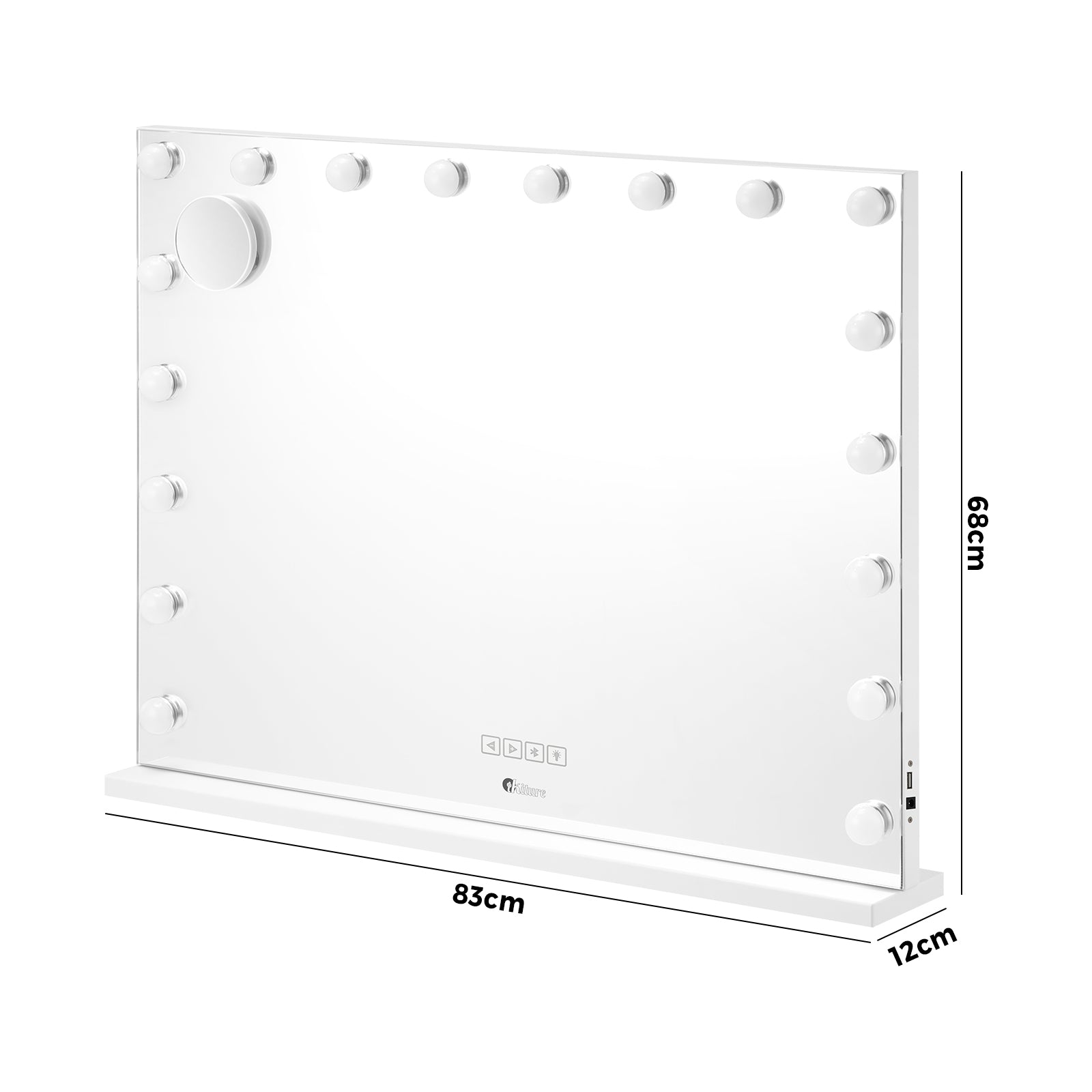 Oikiture Bluetooth Hollywood Makeup Mirror LED Light 80x68cm Vanity Mirrors - Sunyee