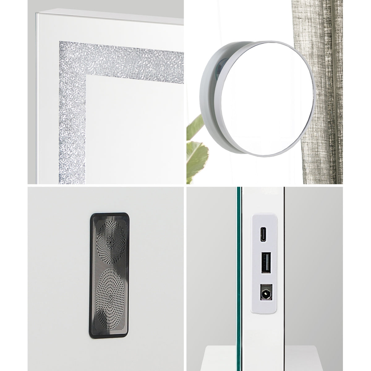 Oikiture Bluetooth Hollywood Makeup Mirror 20 LED Light 100x72cm Vanity Mirrors