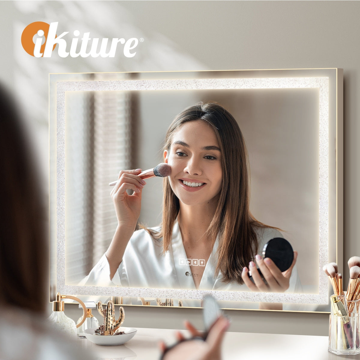 Oikiture Bluetooth Hollywood Makeup Mirror 20 LED Light 100x72cm Vanity Mirrors