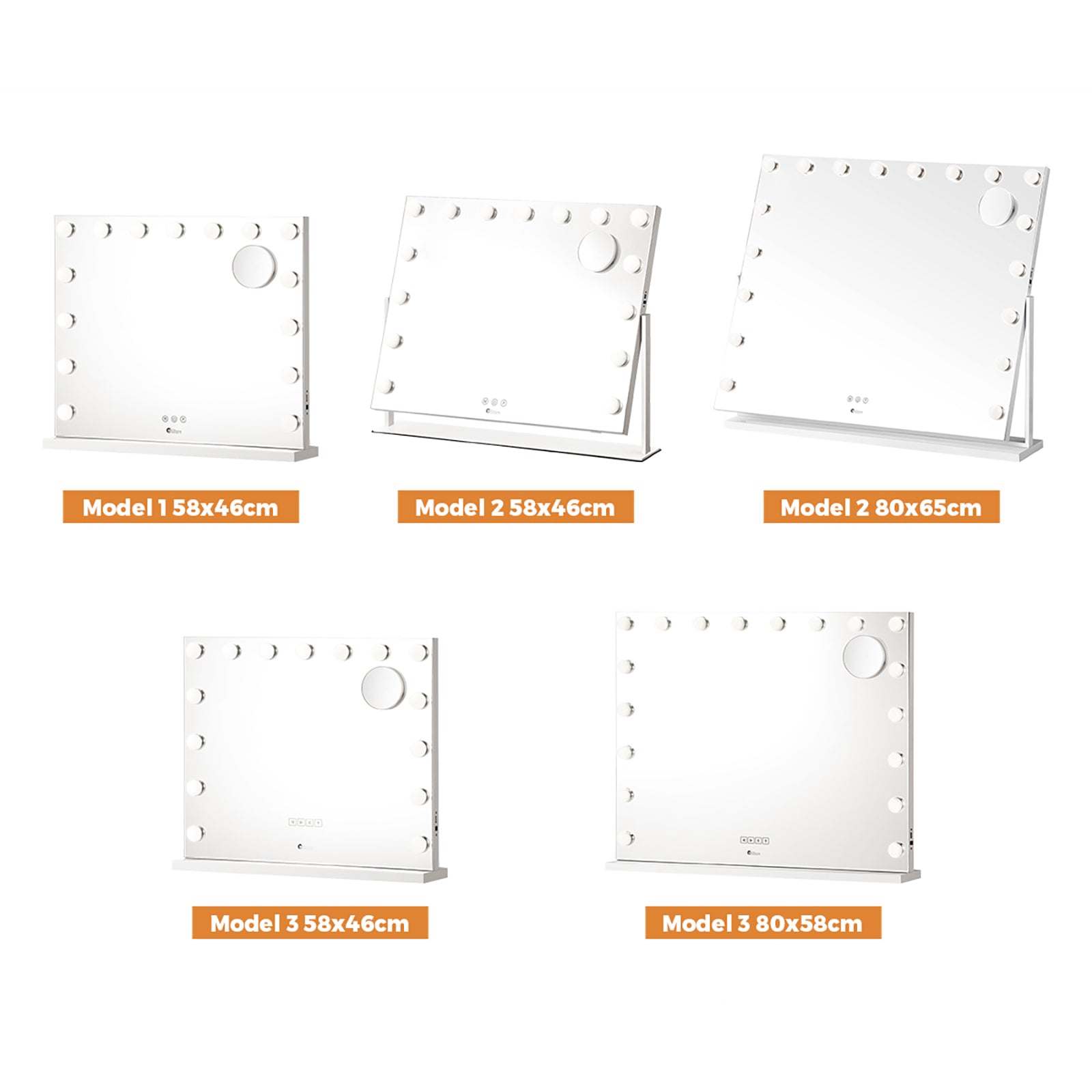 Oikiture Hollywood Mirrors Makeup Magnifying Mirror Bluetooth with LED Lights - Sunyee