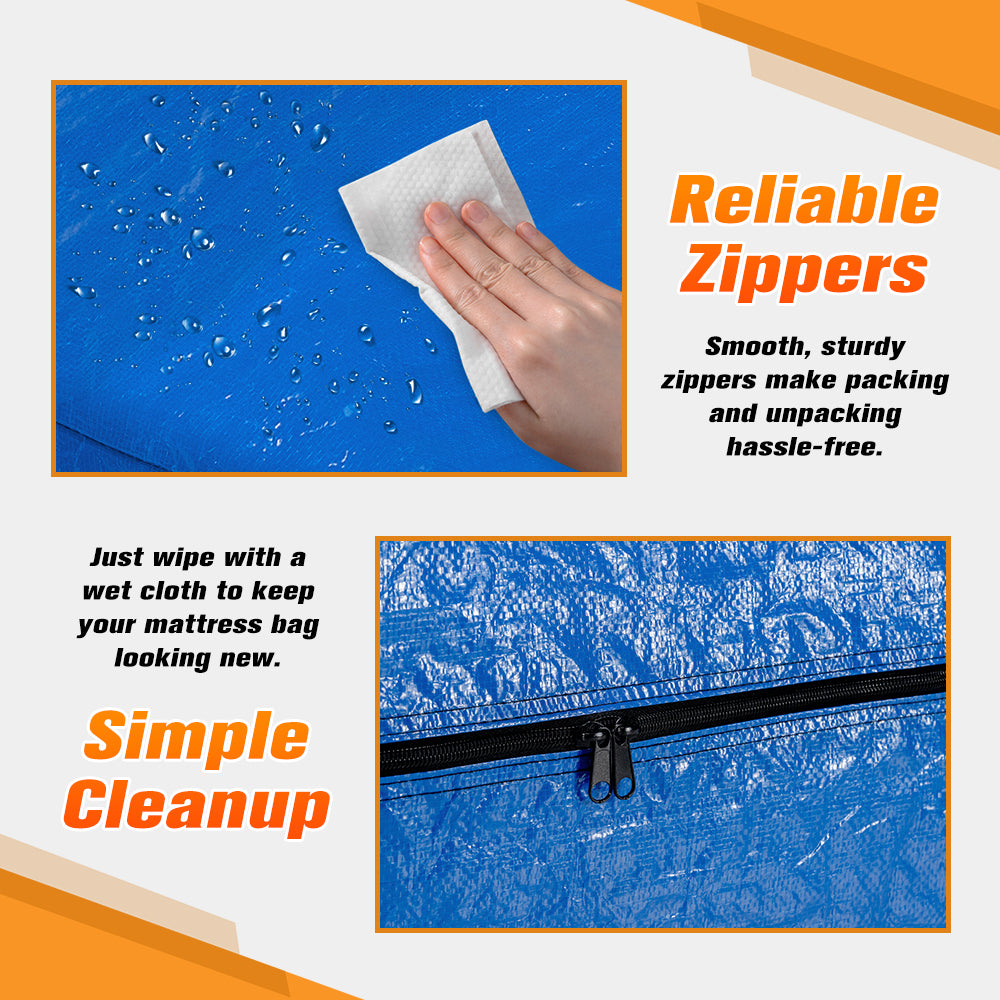 MOBI Mattress Bag Easy Moving Waterproof Protector Dust Cover King Single Size - Sunyee