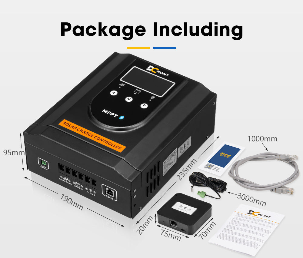 40A MPPT Bluetooth Solar Charge Controller LiFePO4 Battery Compatible - Sunyee