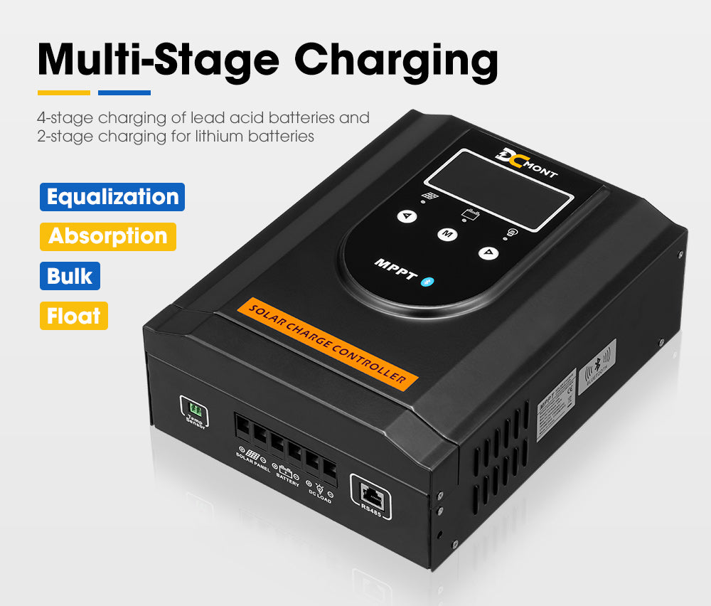 60A MPPT Bluetooth Solar Charge Controller LiFePO4 Battery Compatible - Sunyee
