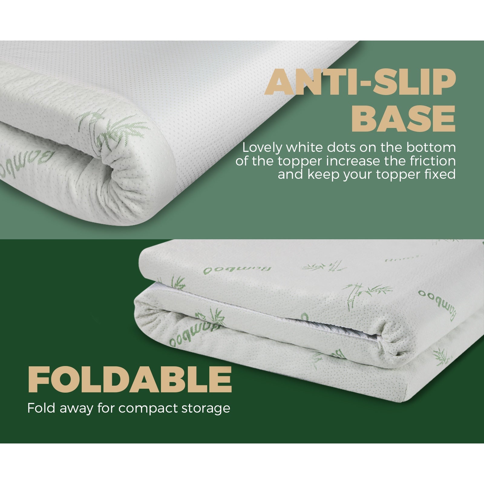 Bedra Memory Foam Mattress Topper Bed Cool Gel Bamboo Cover Underlay Mat - Sunyee