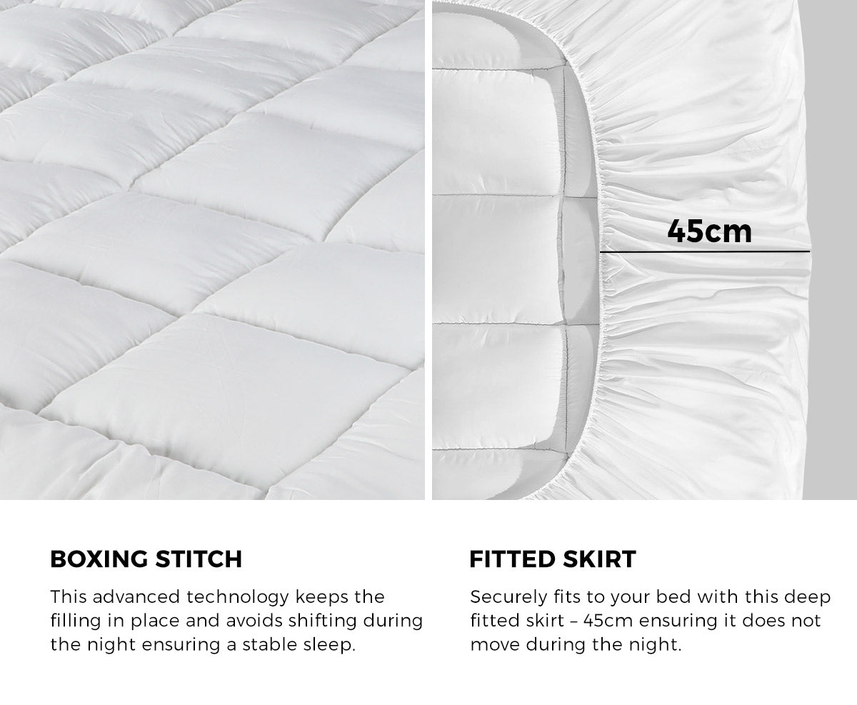 Bedra Mattress Topper Microfibre Pillowtop Protector Underlay Pad King Single - Sunyee