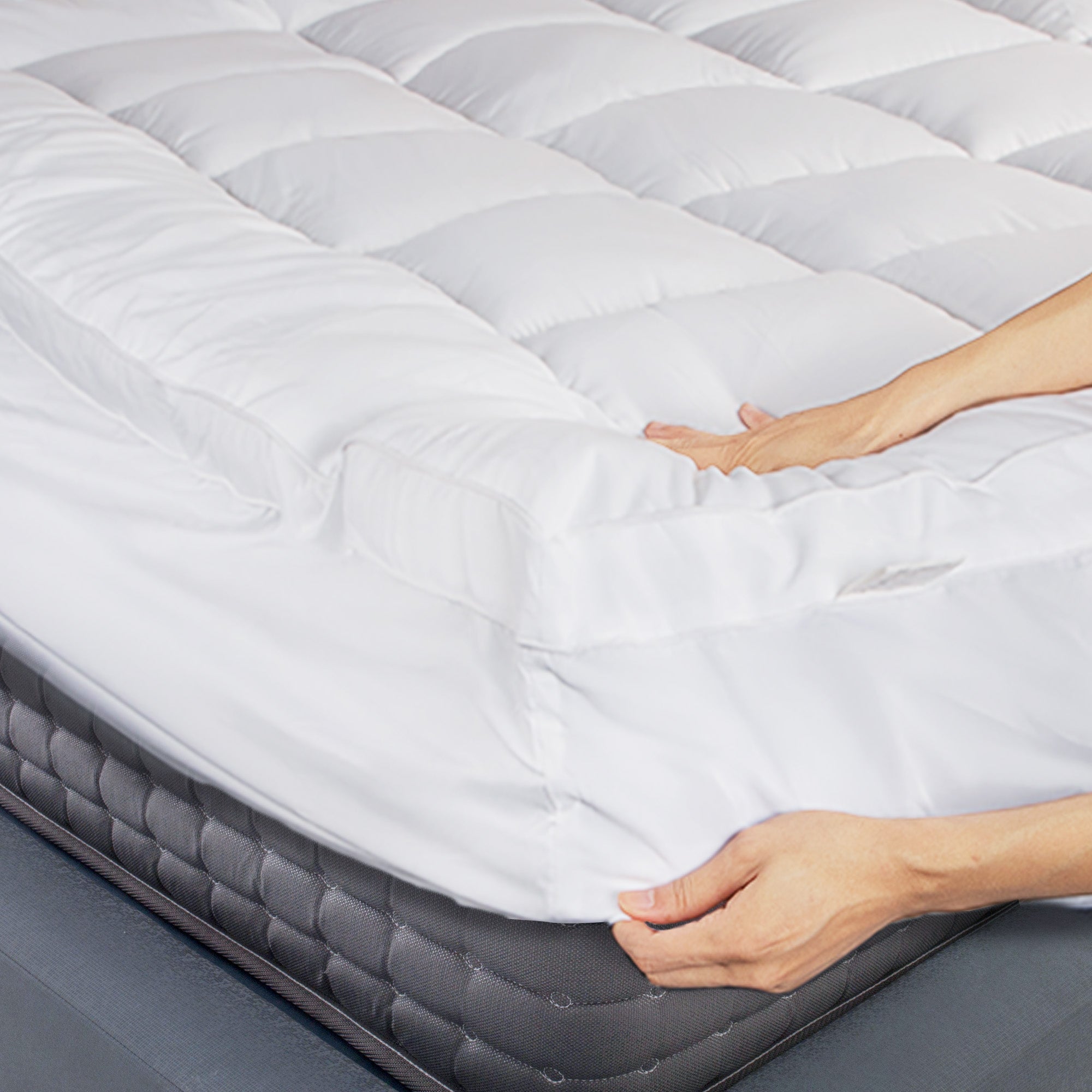 Bedra Mattress Topper Microfibre Pillowtop Protector Underlay Pad King Single - Sunyee