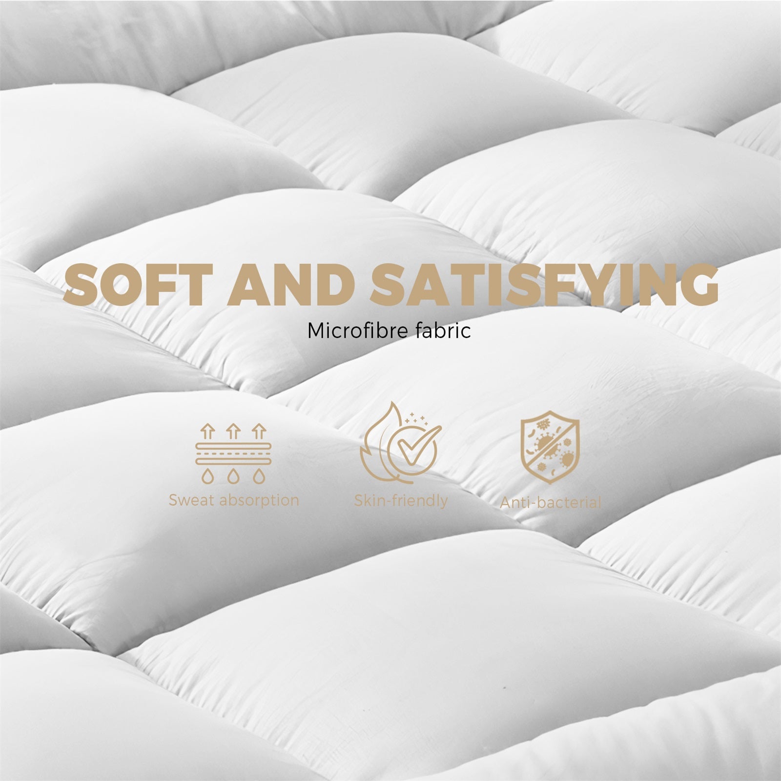 Bedra Mattress Topper Microfibre Pillowtop Protector Underlay Pad All Size - Sunyee