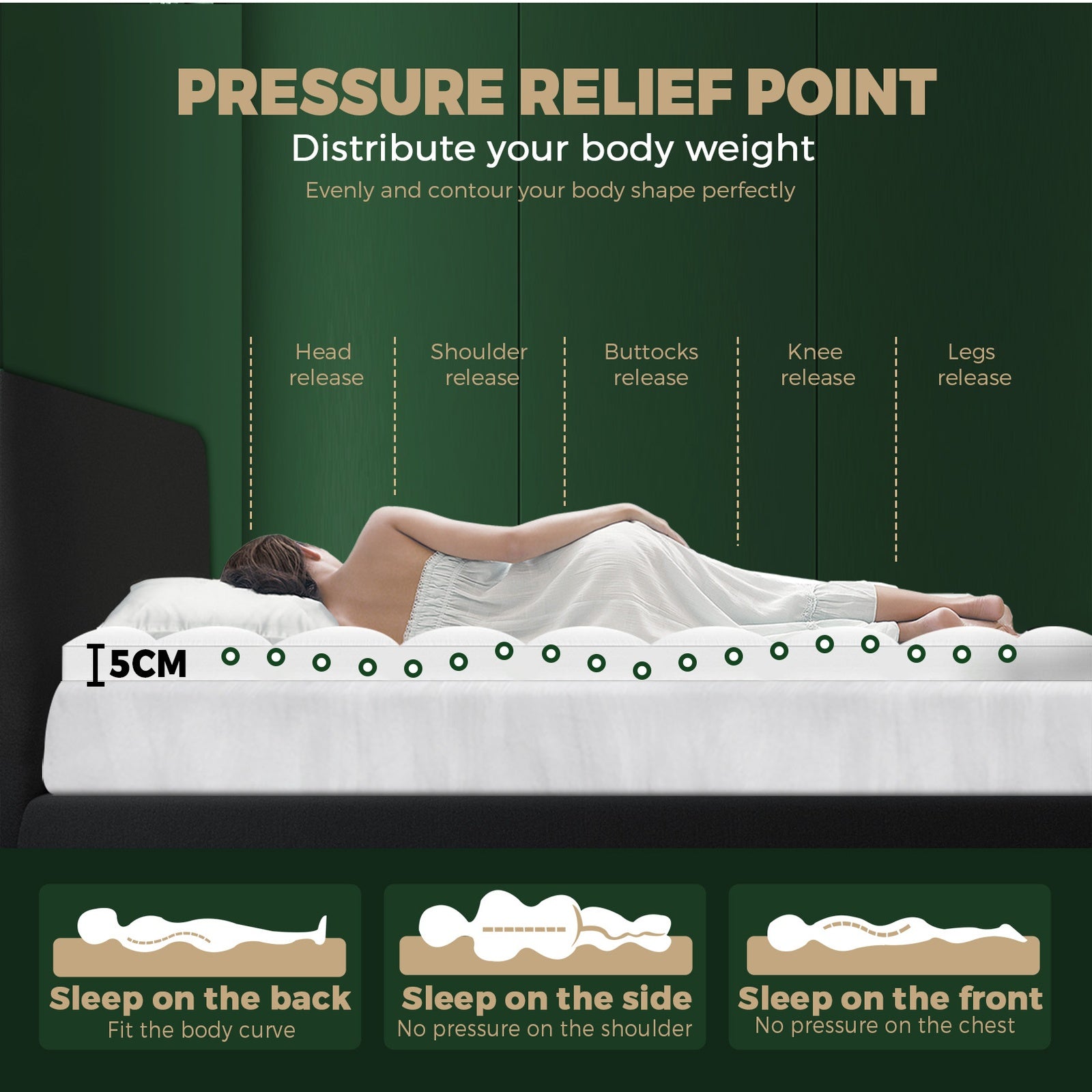 Bedra Bedding Bamboo Fibre Pillowtop Mattress Topper 1000GSM Cover Double - Sunyee