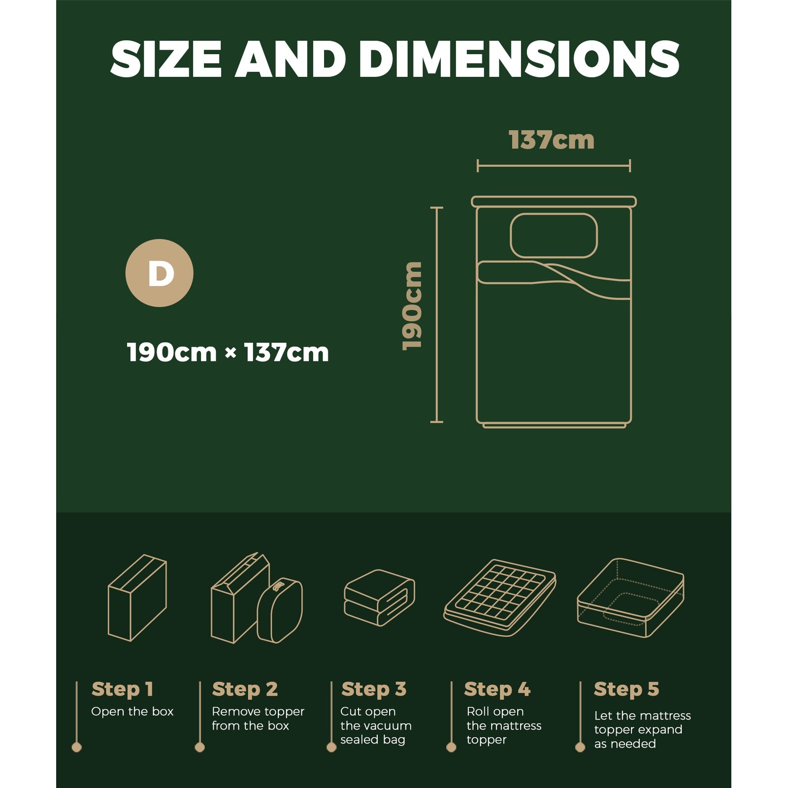 Bedra Bedding Bamboo Fibre Pillowtop Mattress Topper 1000GSM Cover Double - Sunyee