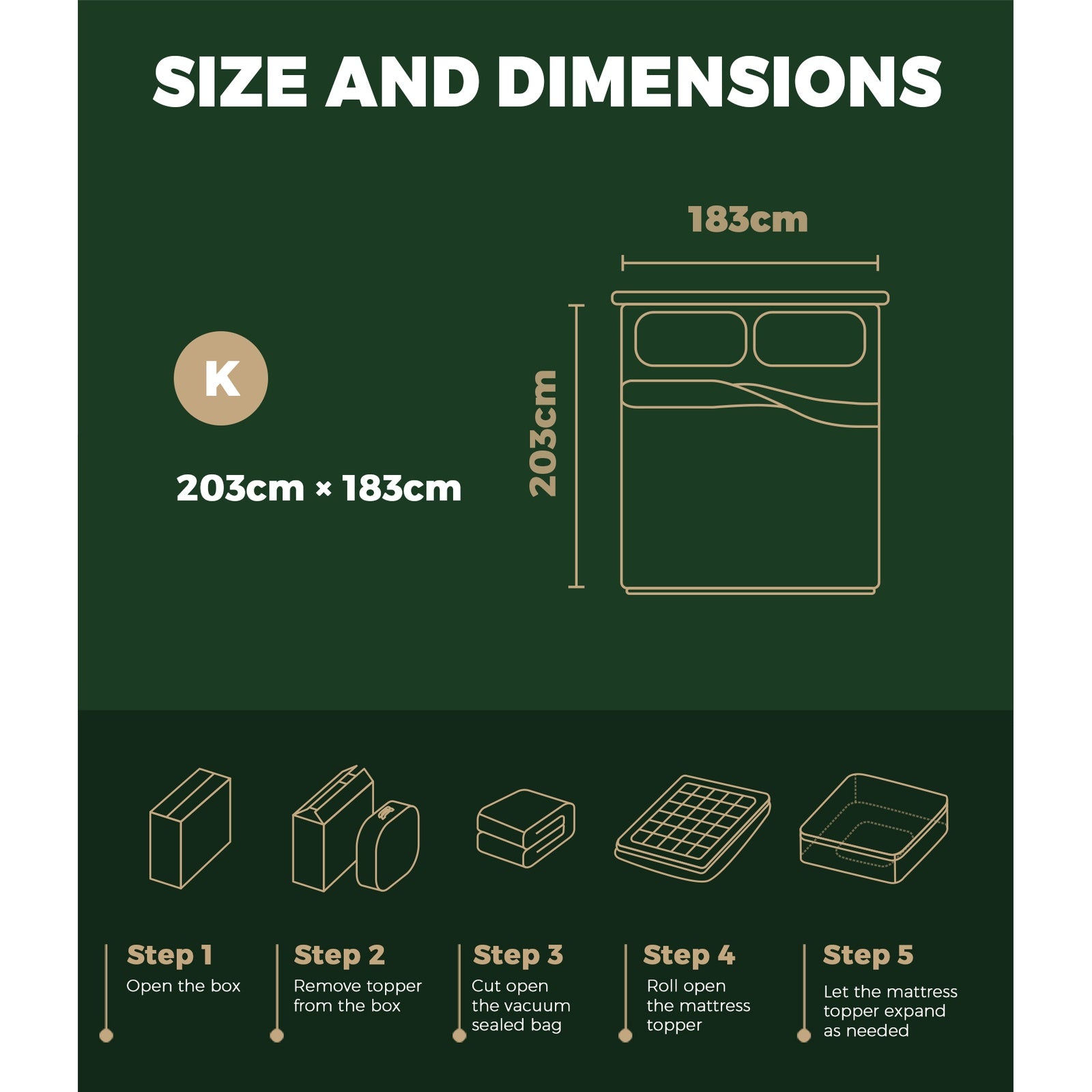 Bedra Bedding Bamboo Fibre Pillowtop Mattress Topper Pad Cover 1000GSM King - Sunyee