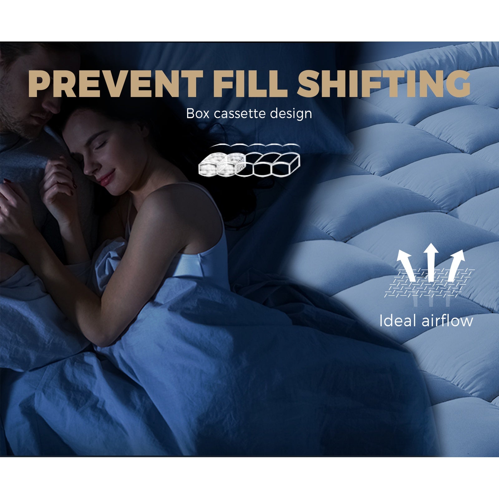 Bedra Bedding Bamboo Fibre Pillowtop Mattress Topper 1000GSM Cover Single - Sunyee