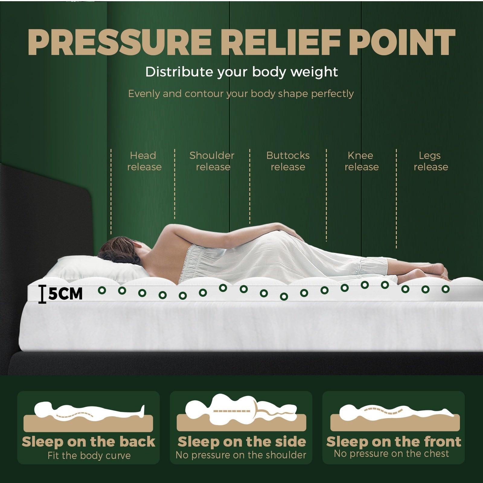 Bedra Bedding Bamboo Fibre Pillowtop Mattress Topper 1000GSM Cover Single - Sunyee