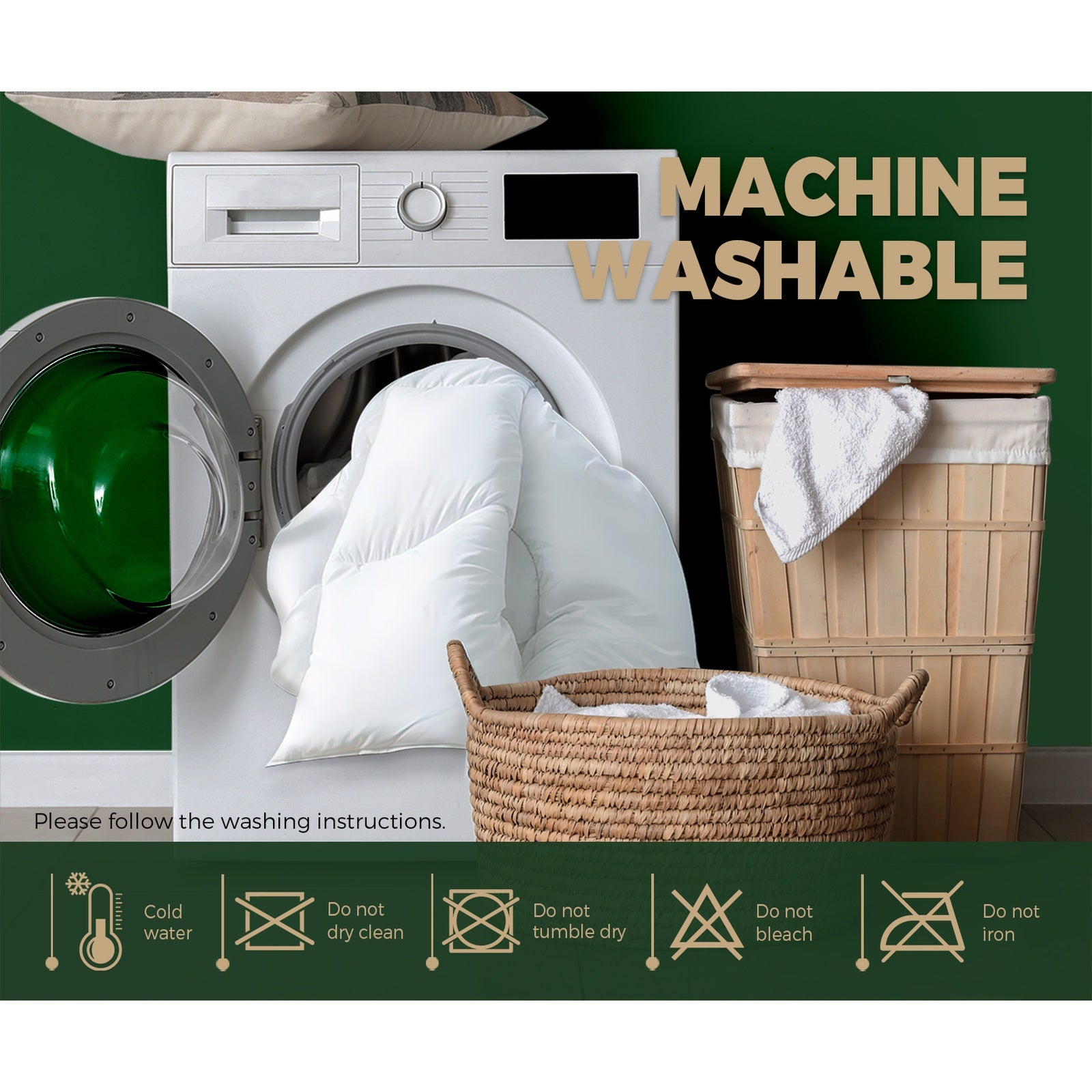 Bedra Bedding Bamboo Fibre Pillowtop Mattress Topper 1000GSM Cover Single - Sunyee